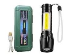 LINTERNA RECARGABLE LED ESTUCHE VERDE