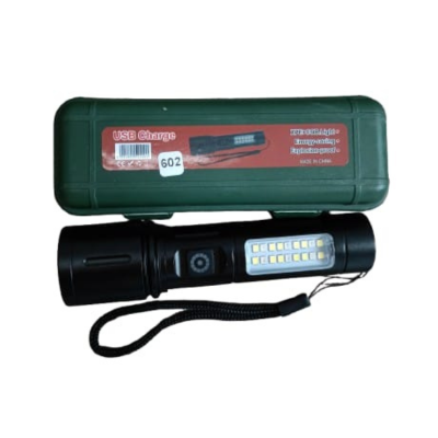LINTERNA RECARGABLE LED ESTUCHE VERDE GRANDE 602