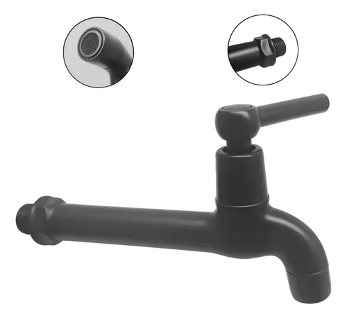 LLAVE JARDIN PALANCA NEGRA PLASTICA