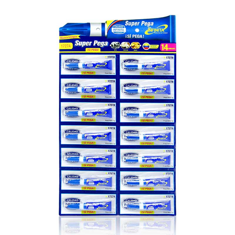 SUPER PEGA INFINITA 5 GRAMOS X 14 UND CAJA X 72 CARTONES