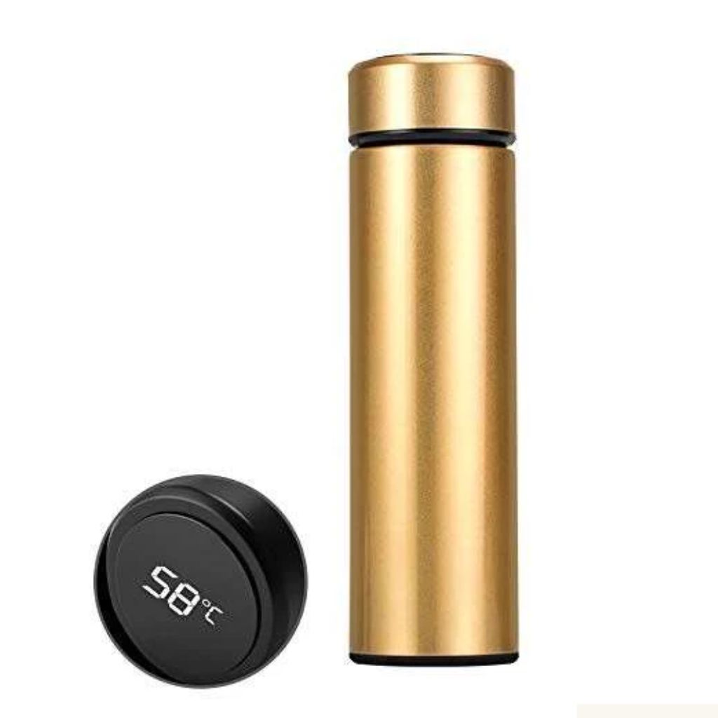 TERMO DIGITAL SENSOR 420 ML BORDE DORADO