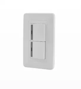 INTERRUPTOR DOBLE TITANIUM  BLANCO