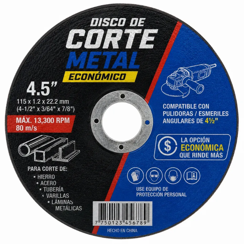 DISCO DE CORTE METAL ECONOMICO  4,5