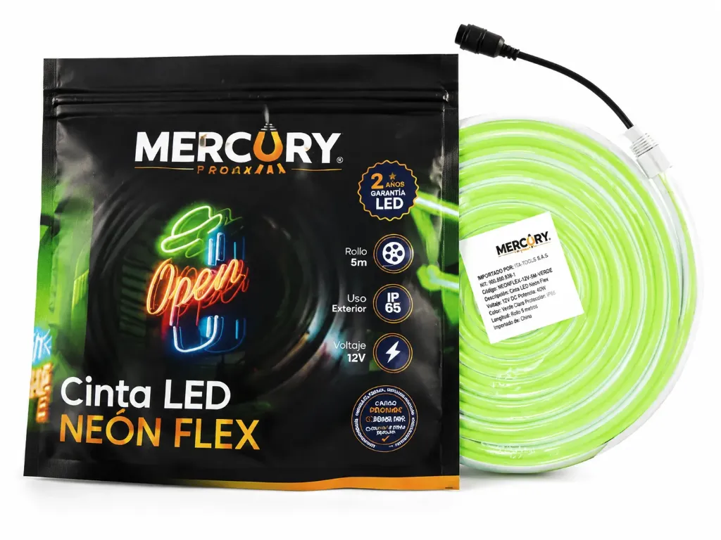 CINTA LED NEONFLEX 12 V X 5 METROS ZFR 340 LUZ VERDE CLARO