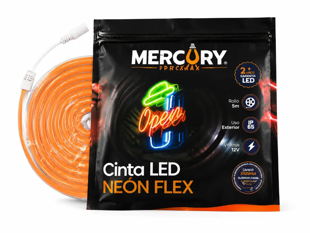 CINTA LED NEONFLEX 12 V X 5 METROS ZFR 345 LUZ NARANJA