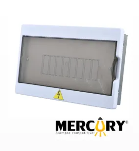 TABLERO PORTA CIRCUITOS PUERTA POLICARBONATO BIFASICO PROMAX MERCURY 8 PUESTOS