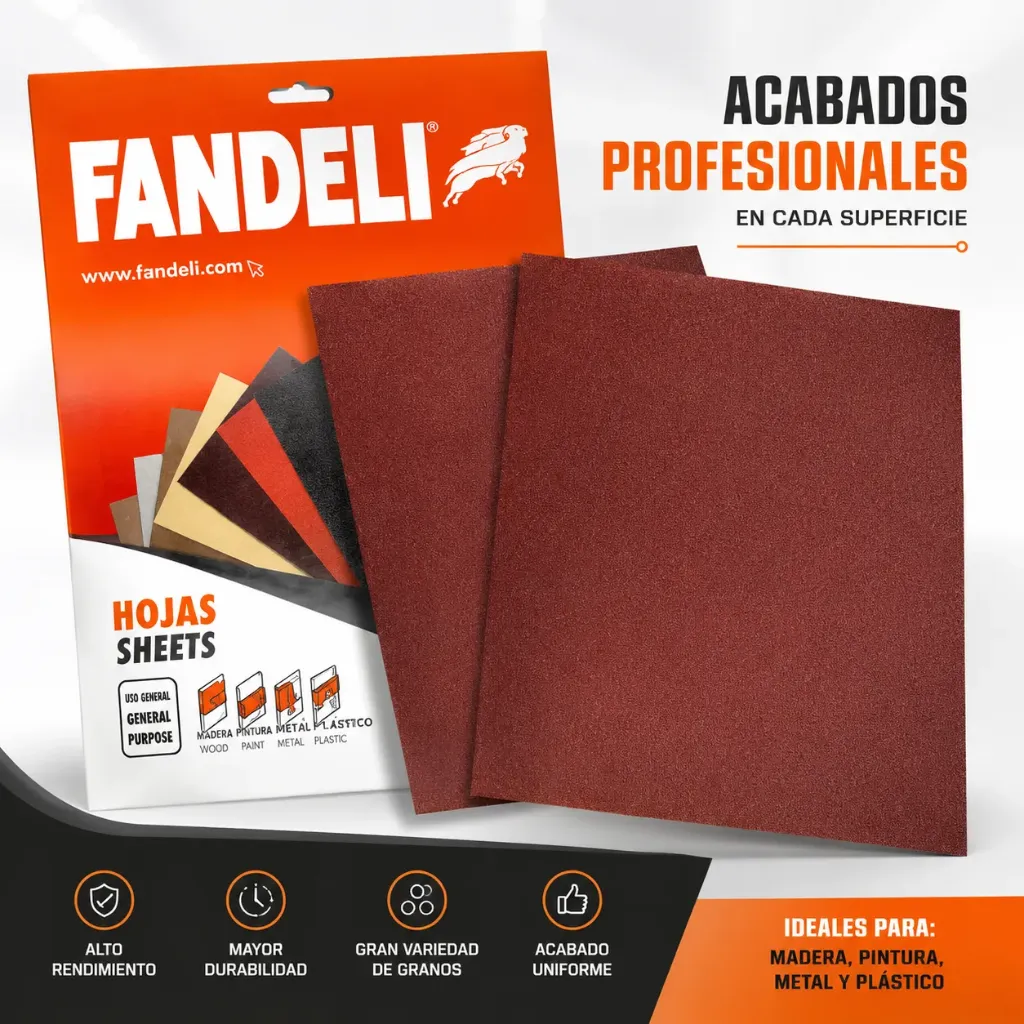 LIJA ROJA FANDELI PAQUETE X 50 UND #600