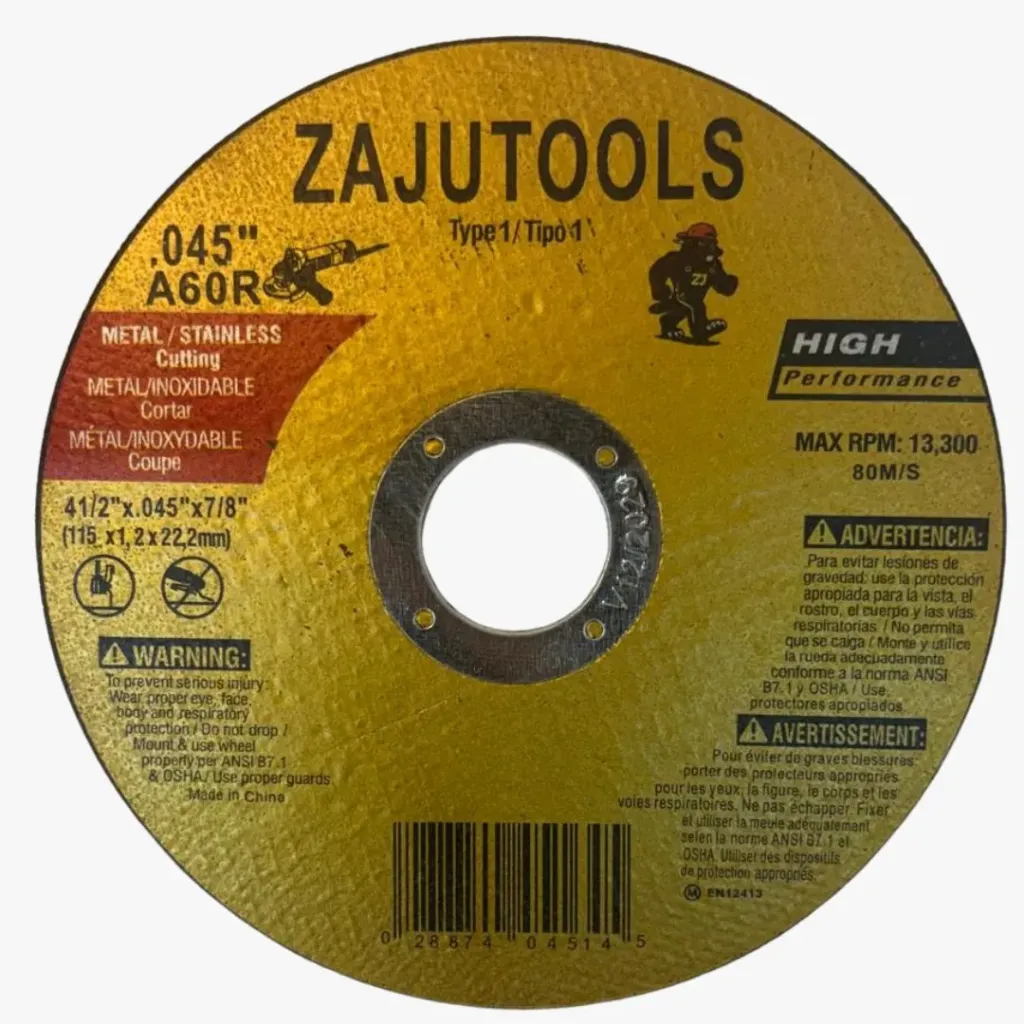 DISCO DE  CORTE METAL 4½” ZAJUTOOLS