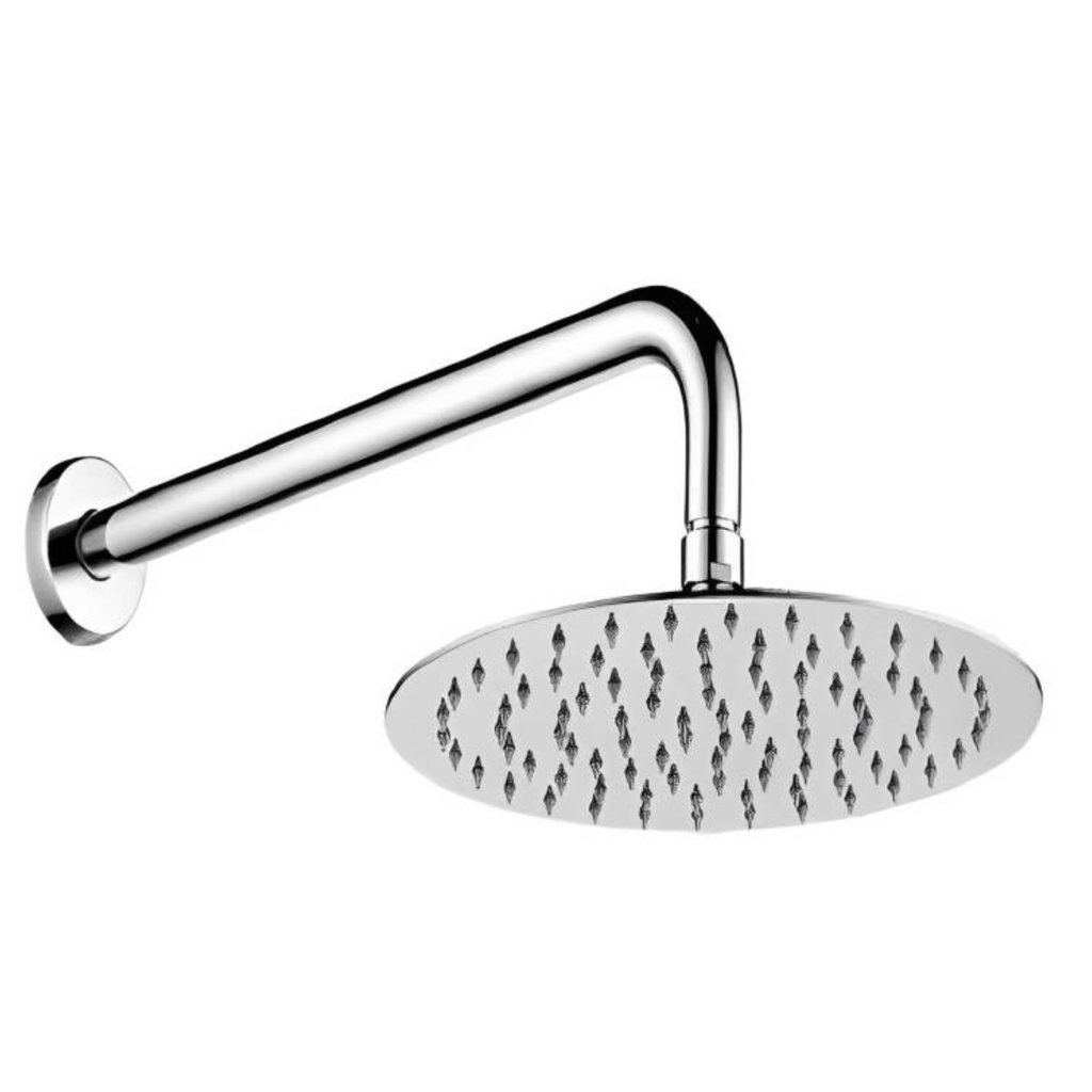 DUCHA REDONDA EN ACERO INOXIDABLE 8" CON EXTENSOR METALICO 30 CM